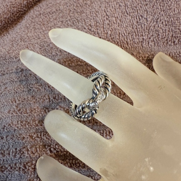 David Yurman Crossover Cable and Pave Ring. Size 6 - Picture 2 of 12